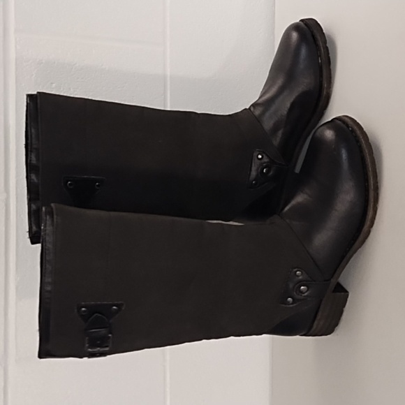 Khombu Size 8 Womans Moto Boots Tacoma Faux Smooth & Suede Leather NWT Flaw - Picture 1 of 13